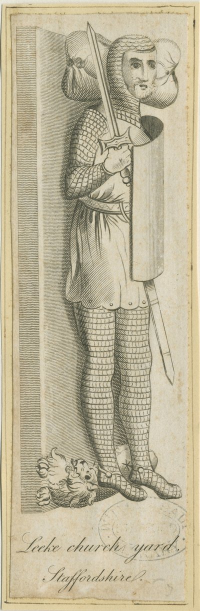 Leek Churchyard - Ridder: gravure, nd [?18e eeuw] door School English