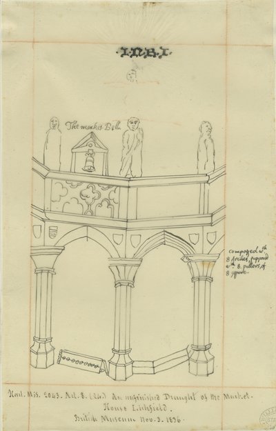 Lichfield - Marktplein: tracing, 3 nov 1836 door School English