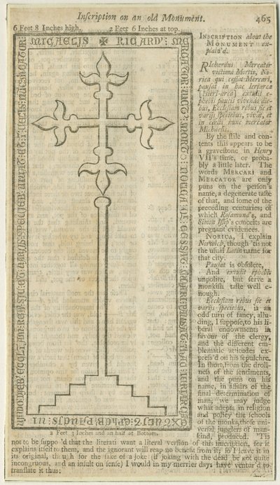 Lichfield - Monumentale plaat van Richard Mercator: houtsnede, nd [?18e eeuw] door School English