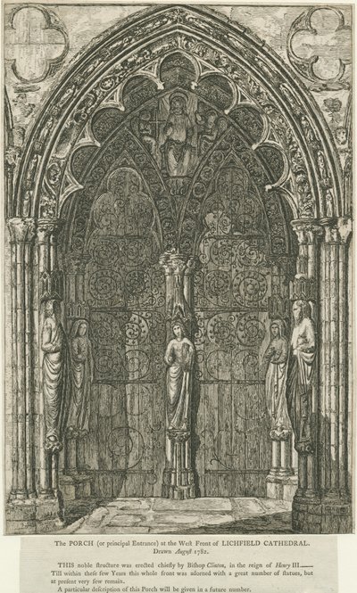 Lichfield Cathedral - Westelijke Deur door School English