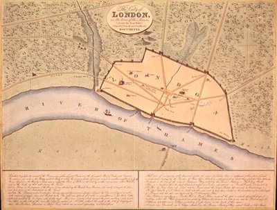 Kaart van Londen in Saksische Tijden, c.900-950 AD door School English