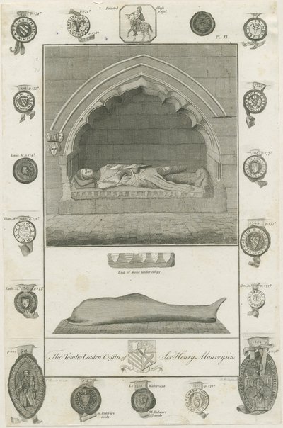 Mavesyn Ridware - Graf van Sir Henry Mavesyn (gravure) door School English