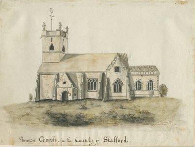 Shenstone Church: aquarel, nd [1769] door School English