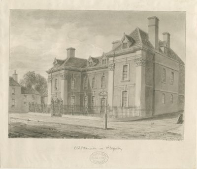 Stafford - Shire Hall: aquarel schilderij door School English
