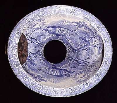 Staffordshire Blauw en wit patroon toiletpot (keramiek) door School English
