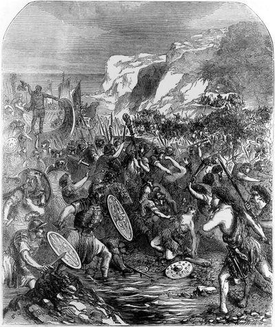 De landing van Julius Caesar (100-44 v.Chr.) in 55 v.Chr. door School English
