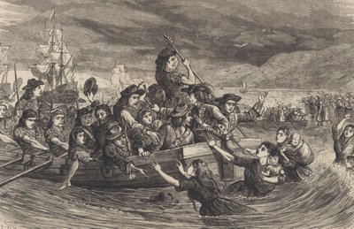 De Wilde Ganzen – Jacobitische Ierse soldaten verlaten Limerick naar Frankrijk in 1691 door School English