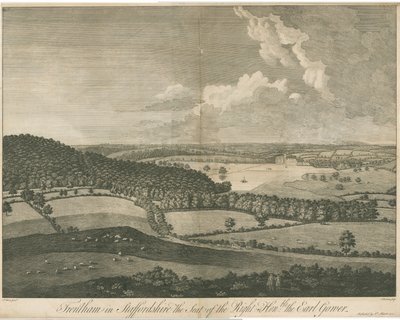 Trentham Hall (gravure) door School English