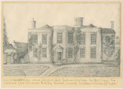 Uttoxeter Town - Geboorteplaats van admiraal Lord Gardner: potloodtekening, nd [?midden 19e eeuw] door School English