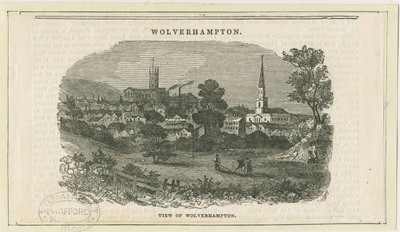 Wolverhampton - Verre uitzicht [vanaf de Penn Road]: houtsnede, nd [19e eeuw] door School English