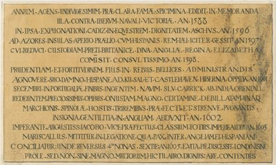 Wolverhampton - Latijns grafschrift van admiraal Richard Leveson in St. Peter