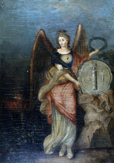 Allegorie van de Revolutie en de Republiek (Vrijmetselaarsymbolen) door School French