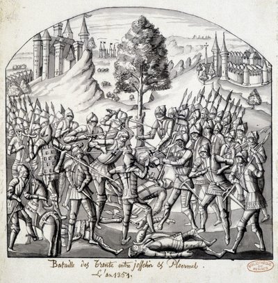 Slag bij de Trento tussen Josselin en Ploermal, in het jaar 1351 door School French