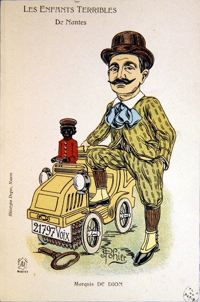 Karikatuur van Marquis de Dion, c.1900 door School French