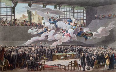 Franse Revolutie (1789-1799): De Eed van de Kaatsbaan in Versailles op 20 juni 1789 door School French
