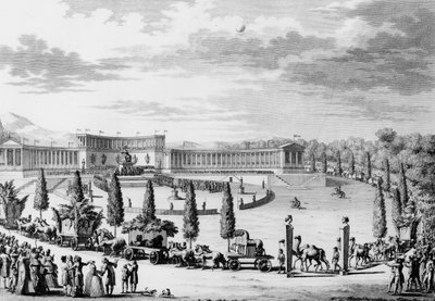 Franse Revolutie: Feest ter gelegenheid van de triomfantelijke binnenkomst van de monumenten van wetenschap en kunst in Frankrijk op 9 en 10 Thermidor An VI (28 juli 1798) onder bevel van consul Napoleon Bonaparte (plundercampagne). Parijs door School French
