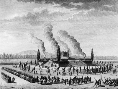 Franse revolutie: Funebres ter ere van de burgers die stierven in Nancy in september 1790 door School French