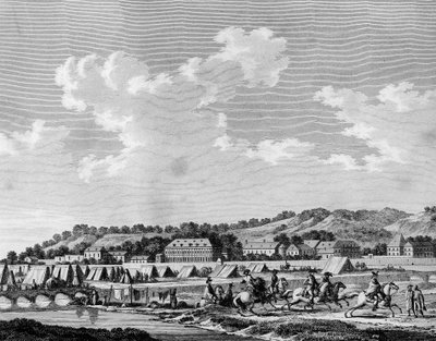 Franse Revolutie en contrarevolutionaire bewegingen: Verklaar verrader van de natie, Gilbert du Motier de La Fayette verliet het kamp voor Sedan op 19 augustus 1792 met Cesar de Latour Maubourg, Alexandre de Lameth en door School French