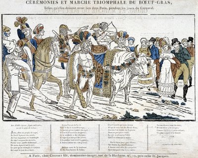 Grasvleesceremonie tijdens het carnaval in Parijs door School French