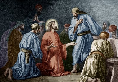 Jezus Christus leert Johannes bidden door School French