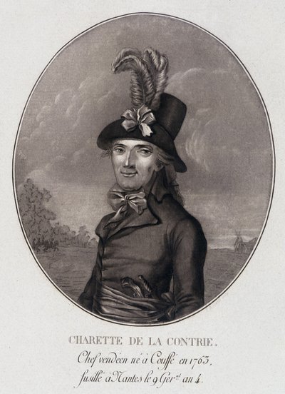 Medailonportret van Francois Athanase (Francois-Athanase) Charette de la Contrie, Vendéen chef door School French