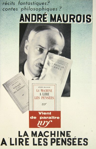 Poster voor een roman van Andre Maurois, 