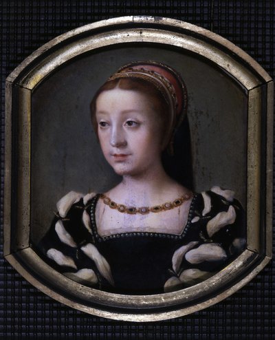 Renée van Frankrijk (1510-1575), Hertogin van Chartres en Montargis, daarna Ferrara, jongste dochter van Lodewijk XII en Anna van Bretagne. kopie door M. Juilleau door School French