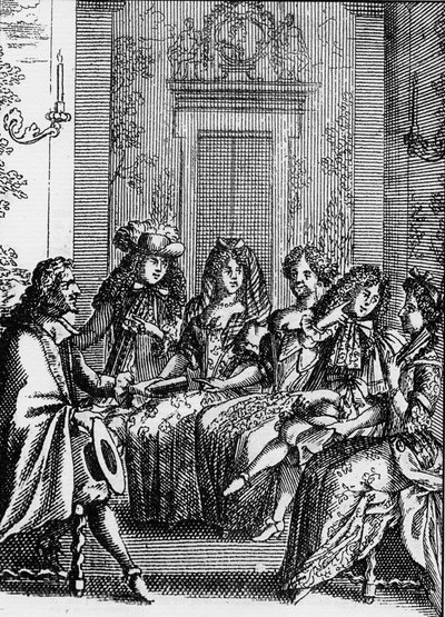 Voorstelling van een scène uit het toneelstuk 