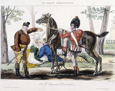 Rijles of afgeleide minnaar - humoristische tekening door School French