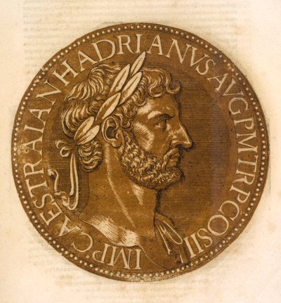 De Keizer Hadrianus (kleur litho) door School French