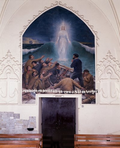 De bemanning in gevaar doet een wens aan N.D. du Orchard - ex-voto van Notre Dame de Orger, Cancale door School French