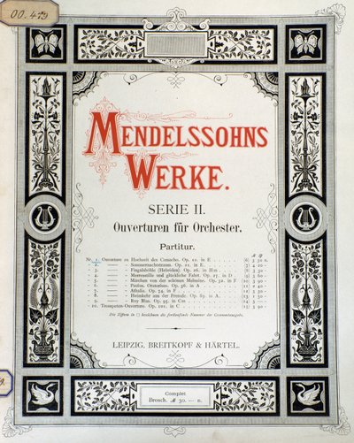 Omslag van de partituur 