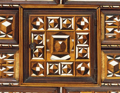 Zuid-Duitse marqueterie tafel kabinet door School German