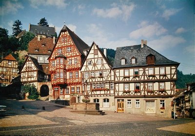 Uitzicht op de markt door School German