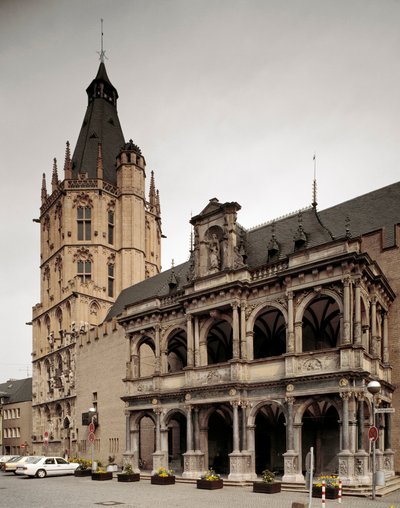Uitzicht op het stadhuis van Keulen. Duitsland door School German