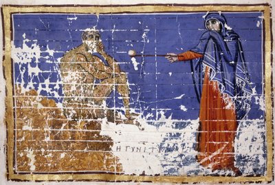 Job bedekt met wonden - Grieks manuscript uit de 10e eeuw. Bibl. Marciana, Venetië. door School Greek
