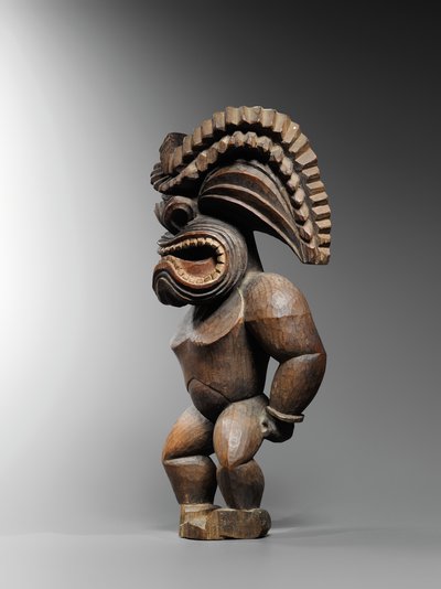 Hawaïaans figuur, kona stijl, die de oorlogsgod ku ka ’ili moku vertegenwoordigt, ca. 1780-1820 door School Hawaiian