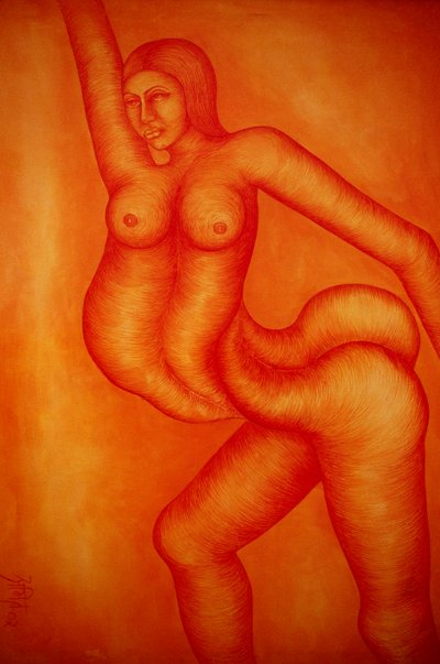 Acrylschilderij op doek Fusion Vrouw door School Indian