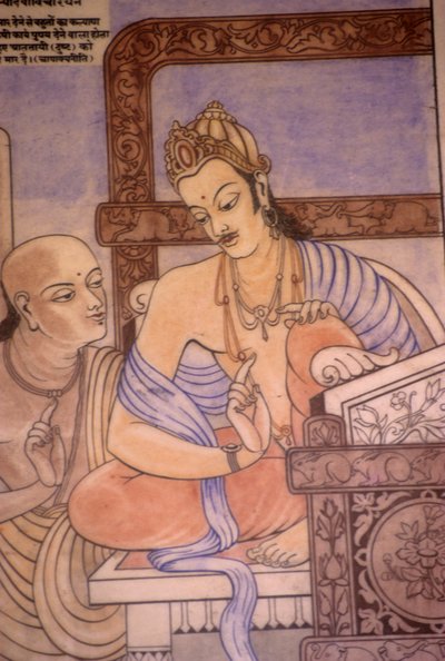 Chanakya en koning Chandragupta door School Indian