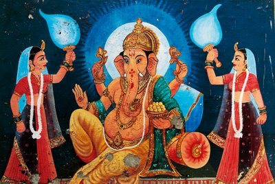 Afbeelding van Ganesh, Benares, India door School Indian