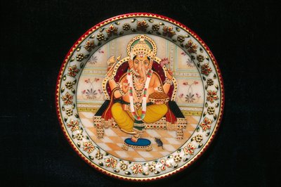 Heer Ganesh Ganpati Miniatuurschilderij op papier door School Indian