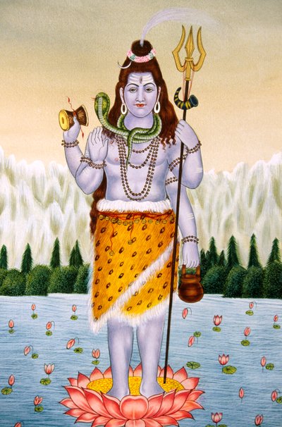 Heer Shiva Shanker Miniatuurschilderij op Papier door School Indian