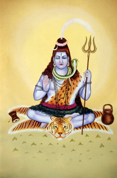 Heer Shiva Shanker Miniatuurschilderij op Papier door School Indian