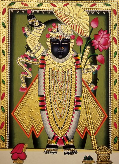 Heer Shrinathan Nathdwaran miniatuurschilderij op papier door School Indian