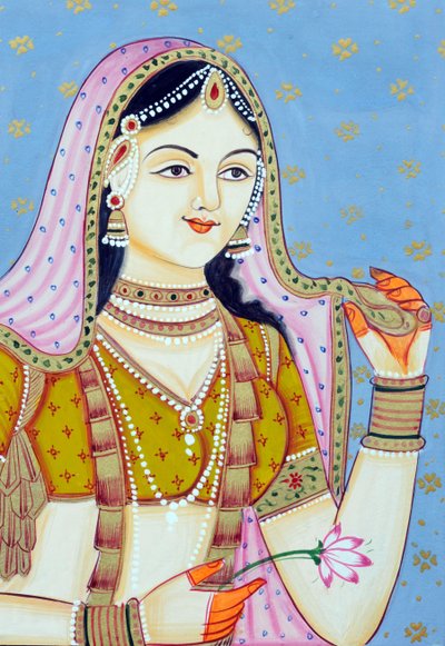 Miniatuurschilderij van Jodha Bai door School Indian
