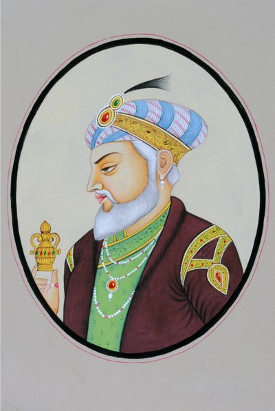 Miniatuurschilderij van Mughal Keizer Aurangzeb door School Indian