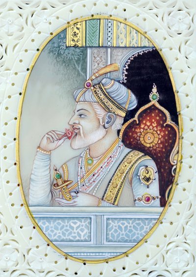 Miniatuurschilderij van Mughal Keizer Aurangzeb door School Indian