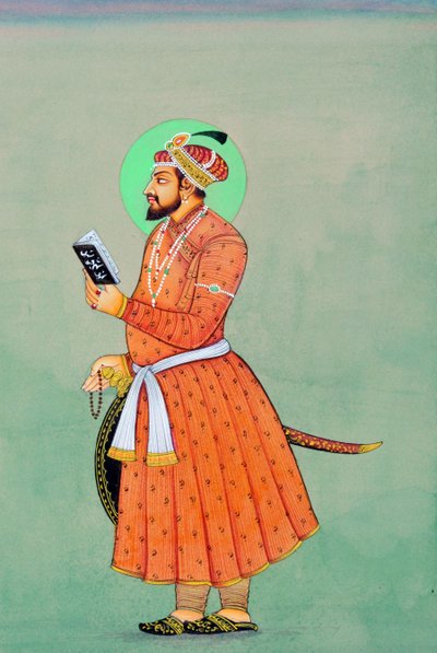 Miniatuurschilderij van Mughal keizer Aurangzeb door School Indian
