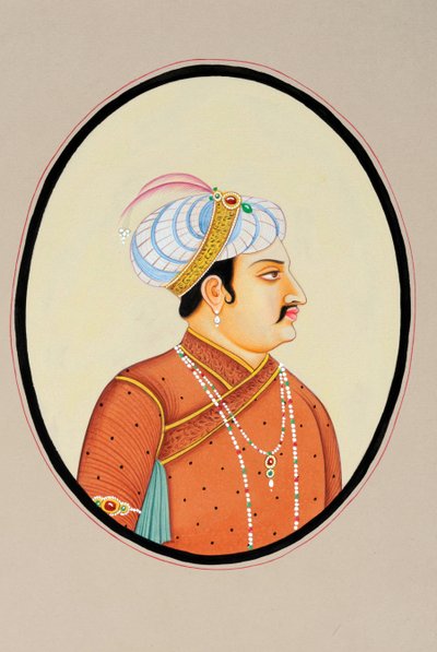 Miniatuurschilderij van Mughal keizer Jahangir door School Indian