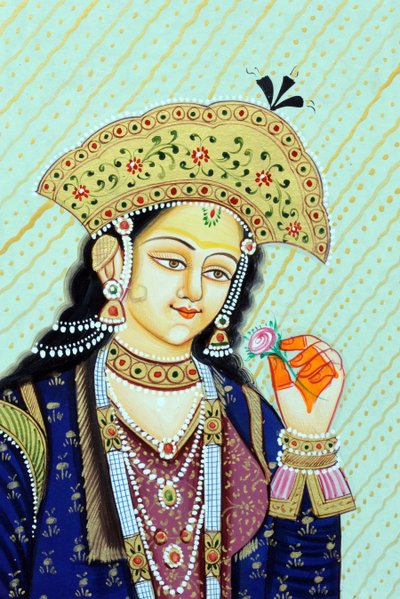 Miniatuurschilderij van Mughal Koningin Mumtaz Mahal door School Indian